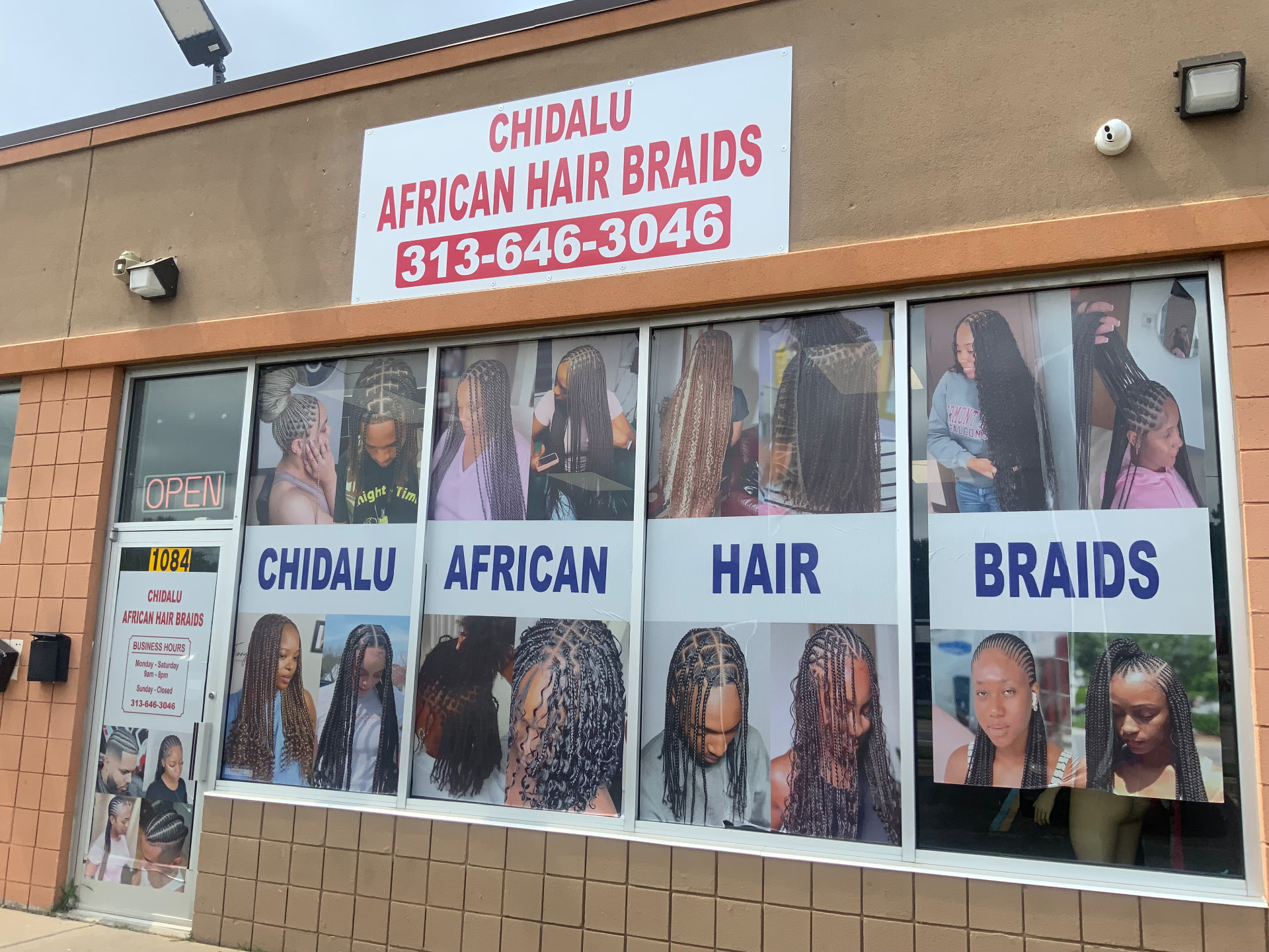 Storefront of Chidalu African Hair Braids at 1084 Inkster Rd, Inkster, MI